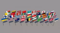 Flag of 40 different countries Low-poly 3D model