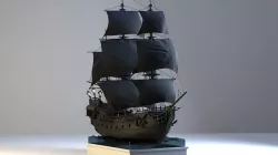 Galleon Black Pearl Sailing Pirates 3D model