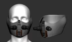 gas mask helmet scifi high poly sculpt 3D model