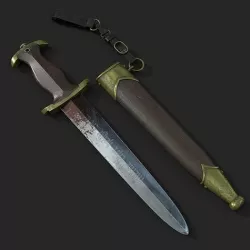 German ww2 knife Low-poly 3D model