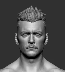 Grindelwald man with moustache and mustache 3D model