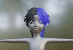 Hair 3D Model Zepeto Item Template FBX Prefab  Low-poly 3D model
