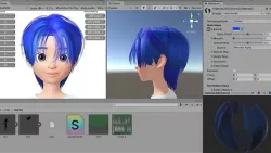 Hair 3D Model Zepeto Unity Prefab 64 Low-poly 3D model