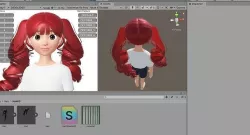 Hair 3D Model Zepeto With Bone Physics Low-poly 3D model