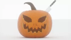 Halloween Pumpkin with knife 3D model