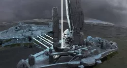Halo Forerunner Inspired Gateway with bridge hologram 3 3D 3D model