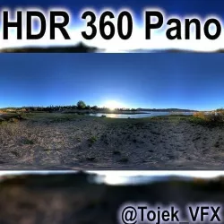 HDR 360 Panorama - Big Bear Lake - 126 Beach lake and sunset Texture