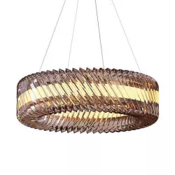 HELIX circular pendant light made of glass and metal 3D model