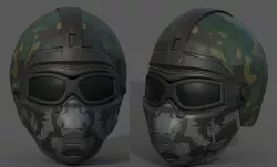 Helmet scifi armor combat military fantasy cyborg  Low-poly 3D model