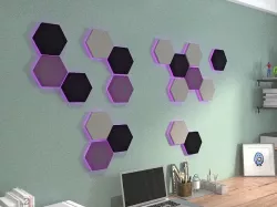 hexagon acoustic panel set Low-poly 3D model