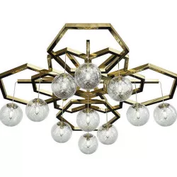 HEXAGON CHANDELIER WITH BALLOTTON SPHERES Low-poly 3D model