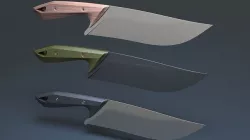 Hunting and combat modern kitchen knife 3D model
