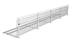 Line Based Vertical Bars Railing 3D model