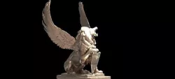 Lion statue With wings  2 Low poly  3D model