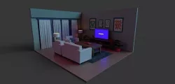 Living room 3d model Low-poly 3D model