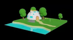 Lowpoly Son Gokus House From Dragon ball Low-poly 3D model
