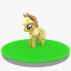 Lowpoly Yellow Pony Rigged Low-poly 3D model