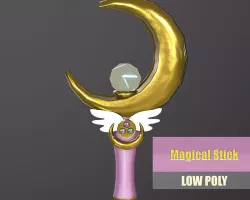 Lunar Prism Sailor Moons Magical Staff  Low-poly 3D model