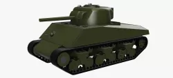 M4A3 Sherman 75mm - simplified internals - armour thicknesses 3D model