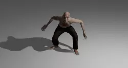 Male skinny zombie Low-poly 3D model