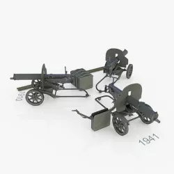 Maxim  machine gun Low-poly 3D model
