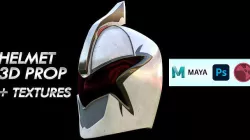 Maya 3D Helmet Prop - Project and Textures 3D model