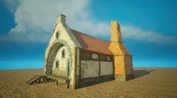 Medieval old House2-interior and exterior design Low-poly 3D model