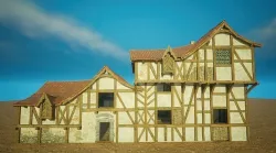 Medieval old House3-interior and exterior design Low-poly 3D model