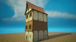 Medieval old House4-interior and exterior design Low-poly 3D model