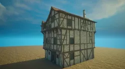 Medieval old House7-interior and exterior design Low-poly 3D model