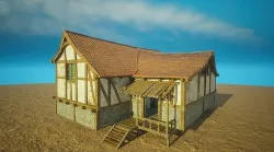 Medieval old House8-interior and exterior design Low-poly 3D model