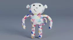Monkey Toy Low-poly 3D model