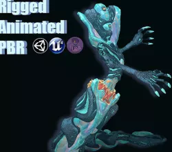 Monster Crystal Naga Low Poly Model Low-poly 3D model