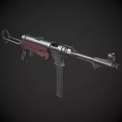 MP40 Submachine Gun Low-poly 3D model
