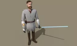 Obi Wan Kenobi from Clone Wars Low-poly 3D model