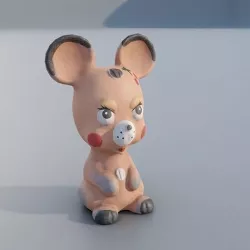 Old rubber toy mouse from USSR Low-poly 3D model