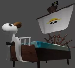 One Piece Going Merry custom bed 3D model