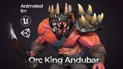 Orc King Andubar - Game-ready low-poly Character Low-poly 3D model