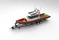 Patrol boat with trailer 3D model