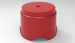 Plastic Stool Low-poly 3D model