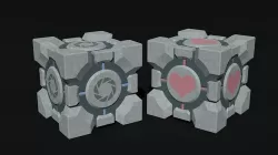 Portal - Default Cube and Cube Companion Low-poly 3D model