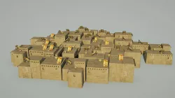Prehistoric neolithic structures village 3D model