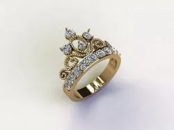 R225 crown ring jewelry new cad file 3D model