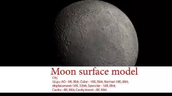 Realistic Moon surface of Low-poly 3D model