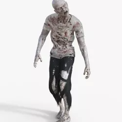 Realistic Zombie Rigged Low-poly 3D model