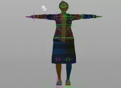 Rigged Middle Aged African Woman  3D model