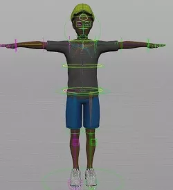 Rigged Young African Boy  3D model