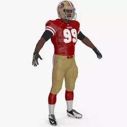 San Francisco 49ers American Football Player Rigged Fur 3D model