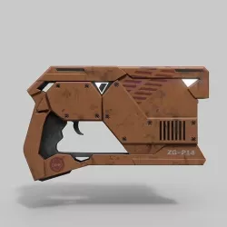 Sci-fi blaster  Low-poly 3D model