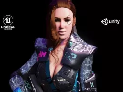 Sci-Fi Cyberpunk Action Girl Adrestia - Rigged Low-poly 3D model